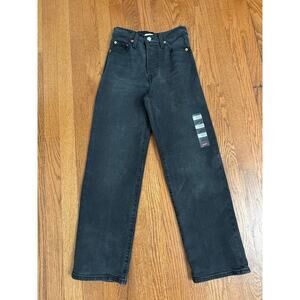 Levi's Women's Ribcage Straight Ankle Jeans Faded Black/Gray Size 23/27 NWT